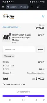 FRAN coupon verification screenshot