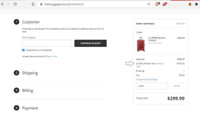 TITAN SHOP checkout page showing TITAN SHOP coupon code box | Screenshot taken by SimplyCodes community member on Feb 3, 2021