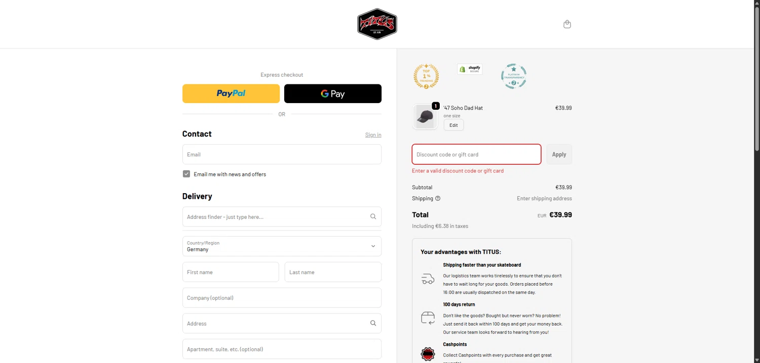 Titus promo code screenshot showing code Cyber15 applied at Titus checkout page. Uploaded by SimplyCodes community member SilverLynx3397 on Dec 22, 2025