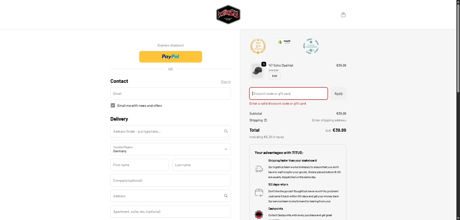 Titus promo code screenshot showing code Cyber15 applied at Titus checkout page. Uploaded by SimplyCodes community member SwiftLynx7415 on Dec 22, 2025