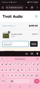Newyear25 coupon verification screenshot