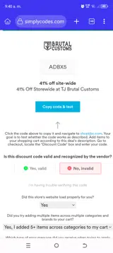 ADBX5 coupon verification screenshot