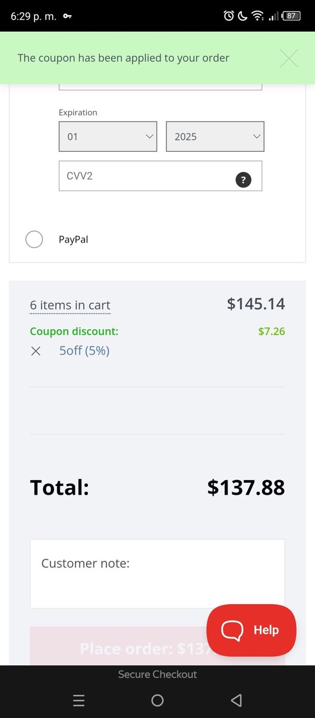 Trademark Hardware checkout page showing Trademark Hardware discount code box | Screenshot taken by SimplyCodes community member on Apr 22, 2025