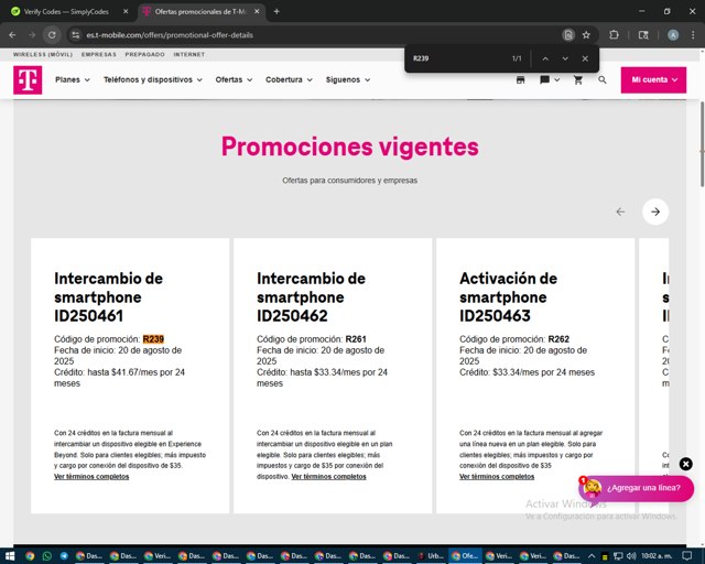 T-Mobile checkout page showing T-Mobile promo code box | Screenshot taken by SimplyCodes community member on Sep 1, 2025