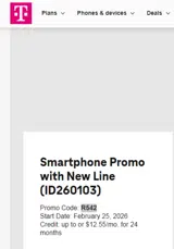 T-Mobile Fiber coupon verification screenshot