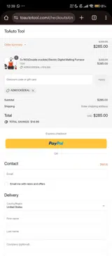 ToAuto Tool coupon verification screenshot