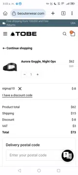 signup10 coupon verification screenshot