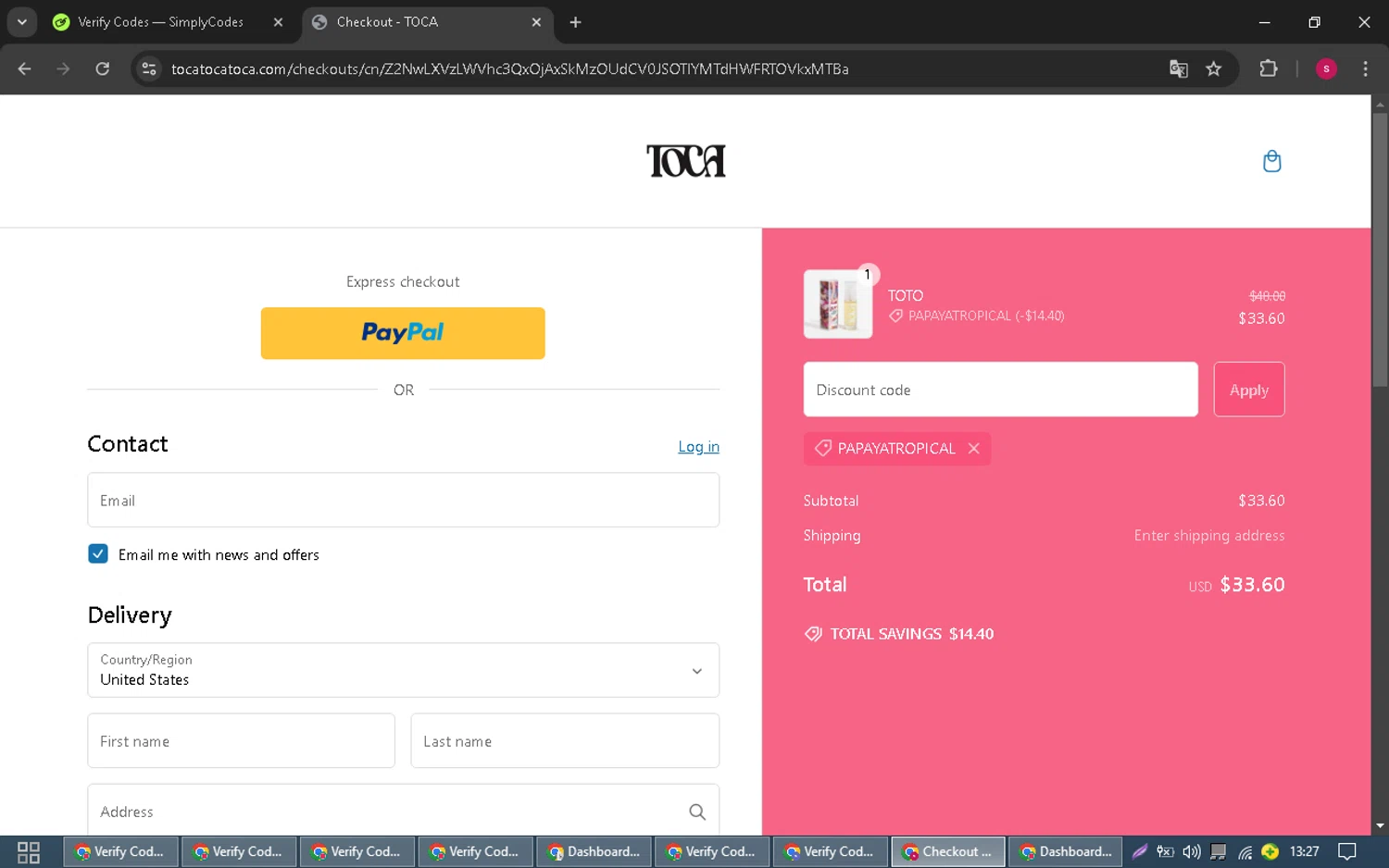 where to use ASPENX promo code box