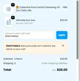 R1GHT4NGLE coupon verification screenshot