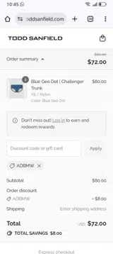 ADBMW coupon verification screenshot