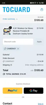 CAMERA01 coupon verification screenshot