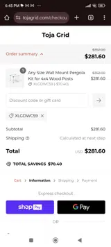 XLGDWC59 coupon verification screenshot