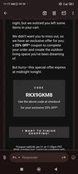 RKX9GKM8 coupon verification screenshot