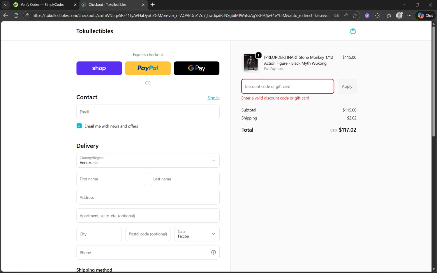 Tokullectibles discount code screenshot showing code RAZ2025 applied at Tokullectibles checkout page. Uploaded by SimplyCodes community member Yuyu12 on Nov 29, 2025