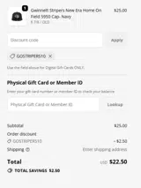 GoStripers10 coupon verification screenshot