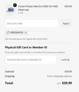 FREESHIP25 coupon verification screenshot