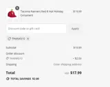 THANKS10 coupon verification screenshot