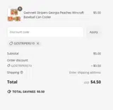 GoStripers10 coupon verification screenshot