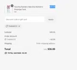 THANKS10 coupon verification screenshot