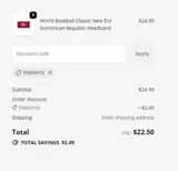 FINISH10 coupon verification screenshot