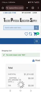 K25 coupon verification screenshot