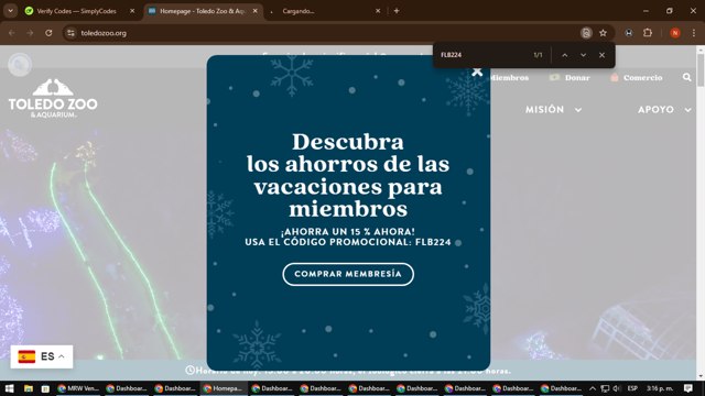Toledo Zoo checkout page showing Toledo Zoo promo code box | Screenshot taken by SimplyCodes community member on Dec 18, 2024