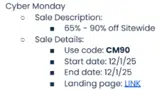 CM90 coupon verification screenshot