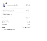 WELCOME10 coupon verification screenshot
