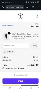 POP40 coupon verification screenshot