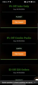 3TTAKEINK15 coupon verification screenshot
