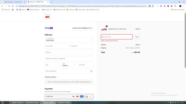 Tom’s Key Company checkout page showing Tom’s Key Company promo code box | Screenshot taken by SimplyCodes community member on Aug 12, 2025