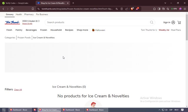 Tom Thumb checkout page showing Tom Thumb promo code box | Screenshot taken by SimplyCodes community member on Oct 29, 2024