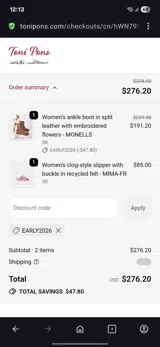 Toni Pons coupon verification screenshot