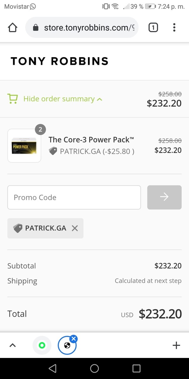 Tony Robbins checkout page showing Tony Robbins discount code box | Screenshot taken by SimplyCodes community member on Mar 23, 2021