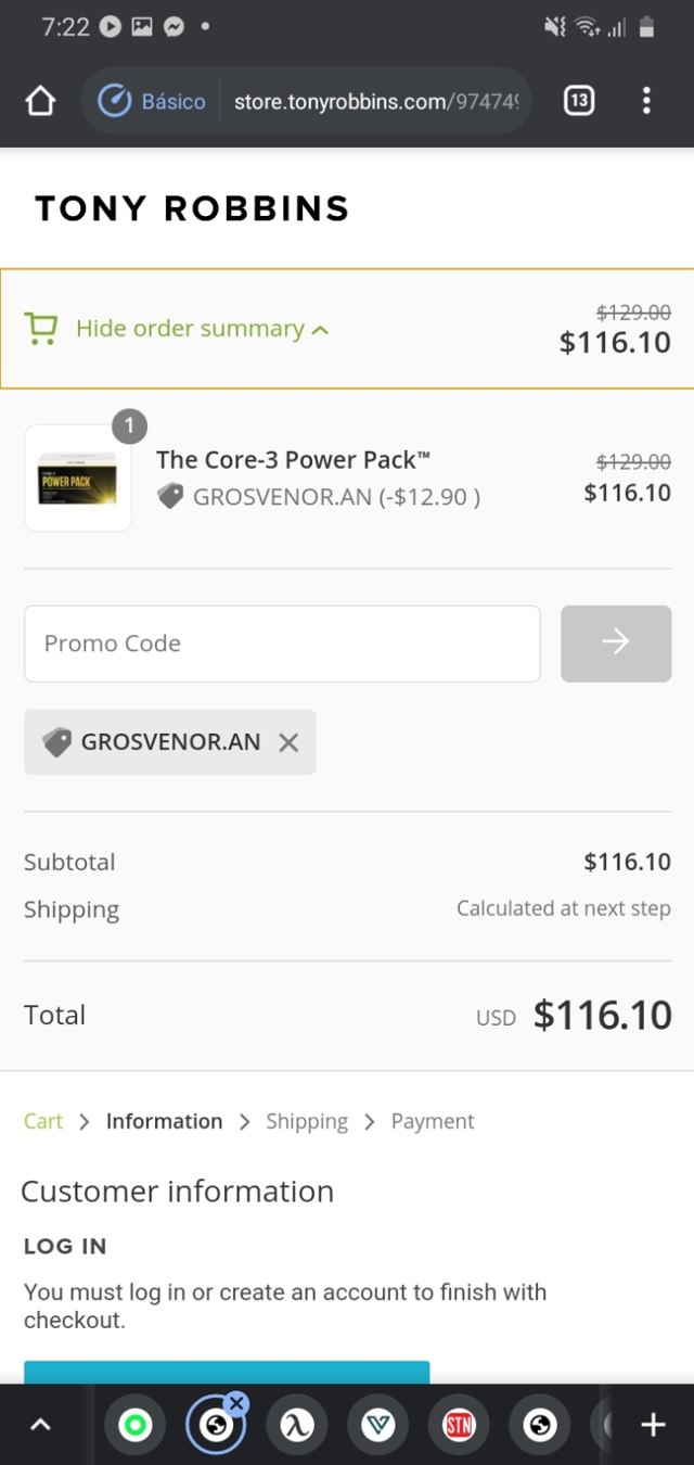 Tony Robbins checkout page showing Tony Robbins discount code box | Screenshot taken by SimplyCodes community member on Mar 23, 2021