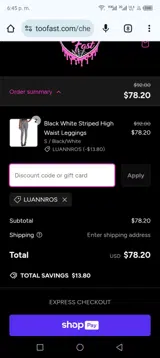 Luannros coupon verification screenshot