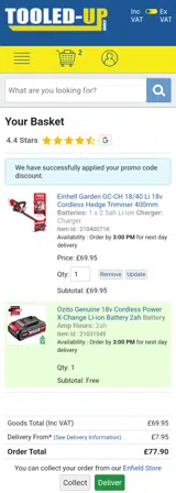 Enfreebatt coupon verification screenshot