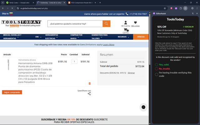 ToolsToday checkout page showing ToolsToday coupon code box | Screenshot taken by SimplyCodes community member on Aug 29, 2025