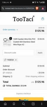 10QEQA coupon verification screenshot