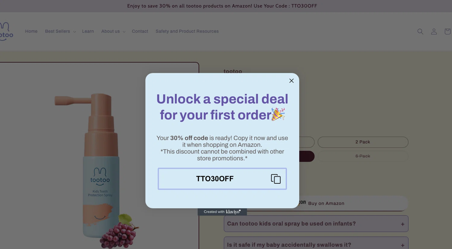 Tootoo  promo code screenshot showing code TTO30OFF applied at Tootoo  checkout page. Uploaded by SimplyCodes community member ELOIN777 on May 4, 2026