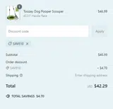 Toozey coupon verification screenshot