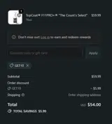 GET10 coupon verification screenshot