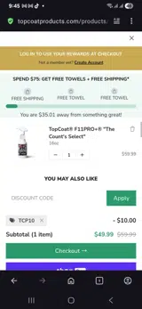TCP10 coupon verification screenshot