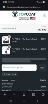Honey10 coupon verification screenshot