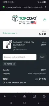 Top10 coupon verification screenshot