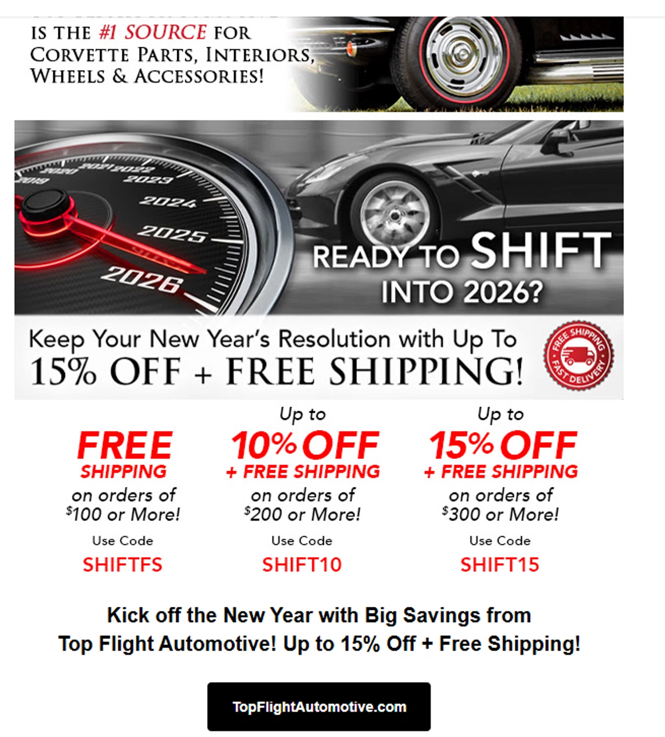 Top Flight Automotive coupon code screenshot showing code SHIFT10 applied at Top Flight Automotive checkout page. Uploaded by SimplyCodes community member valeriaantonieta on Dec 26, 2025