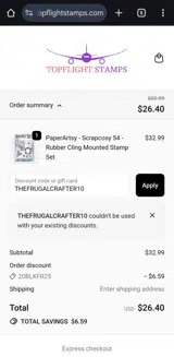 THEFRUGALCRAFTER10 coupon verification screenshot