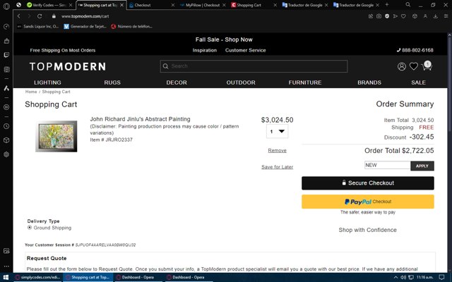 TopModern checkout page showing TopModern promo code box | Screenshot taken by SimplyCodes community member on Oct 30, 2024