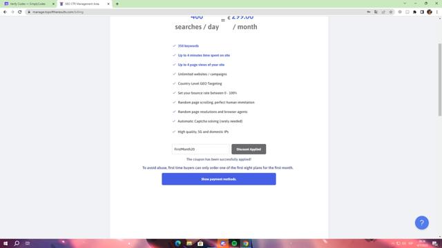 Top Of The Results checkout page showing Top Of The Results promo code box | Screenshot taken by SimplyCodes community member on Jul 4, 2023