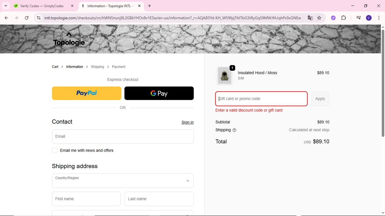 Topologie discount code screenshot showing code welcome-10 applied at Topologie checkout page. Uploaded by SimplyCodes community member MoneyWizard2699 on Nov 28, 2025